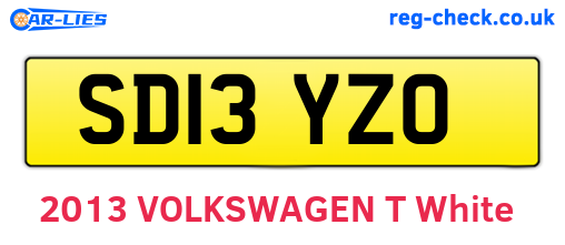 SD13YZO are the vehicle registration plates.