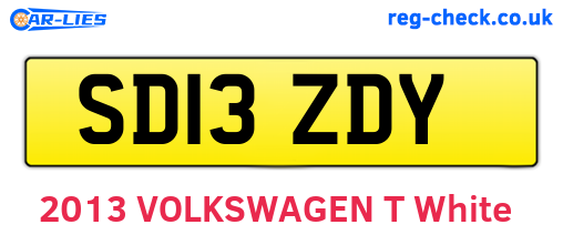 SD13ZDY are the vehicle registration plates.