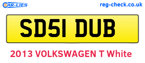 SD51DUB are the vehicle registration plates.