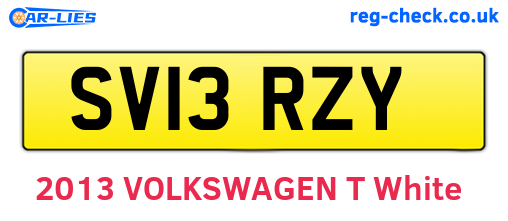 SV13RZY are the vehicle registration plates.