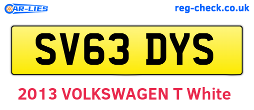 SV63DYS are the vehicle registration plates.