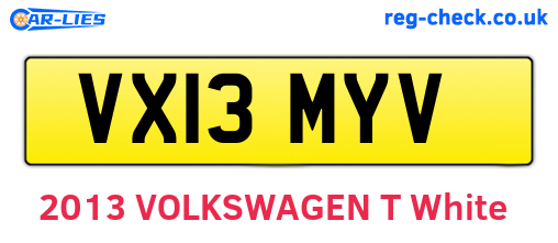 VX13MYV are the vehicle registration plates.