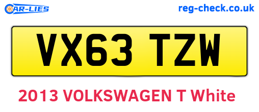 VX63TZW are the vehicle registration plates.