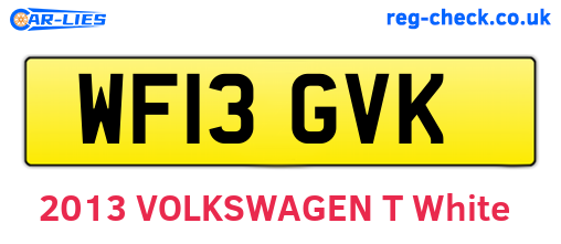 WF13GVK are the vehicle registration plates.