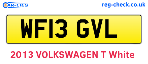 WF13GVL are the vehicle registration plates.