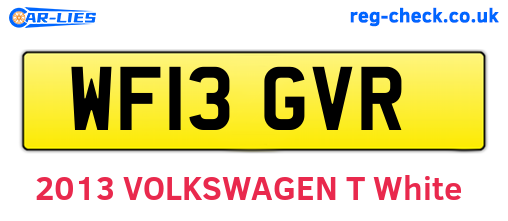 WF13GVR are the vehicle registration plates.