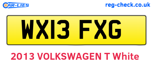 WX13FXG are the vehicle registration plates.