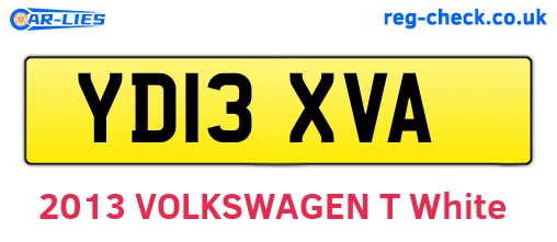 YD13XVA are the vehicle registration plates.