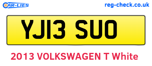YJ13SUO are the vehicle registration plates.