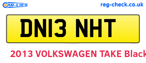 DN13NHT are the vehicle registration plates.
