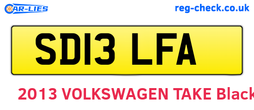 SD13LFA are the vehicle registration plates.