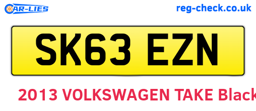 SK63EZN are the vehicle registration plates.