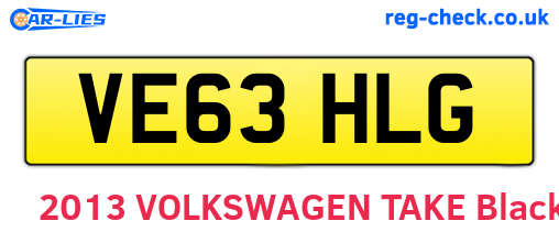VE63HLG are the vehicle registration plates.