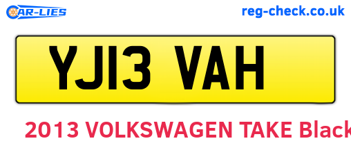 YJ13VAH are the vehicle registration plates.