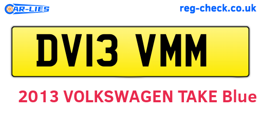 DV13VMM are the vehicle registration plates.