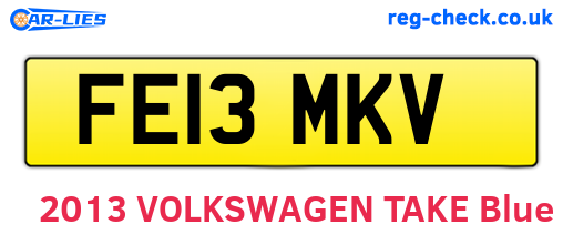 FE13MKV are the vehicle registration plates.