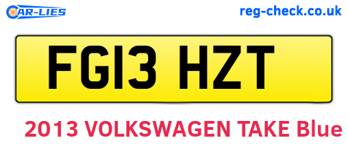 FG13HZT are the vehicle registration plates.