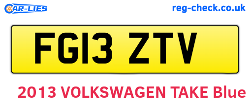 FG13ZTV are the vehicle registration plates.