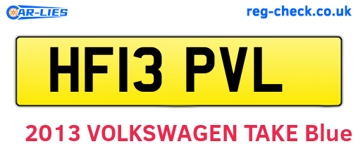 HF13PVL are the vehicle registration plates.