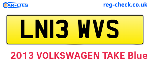 LN13WVS are the vehicle registration plates.