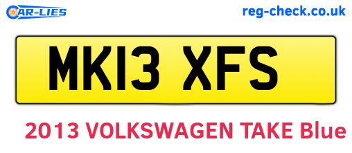 MK13XFS are the vehicle registration plates.