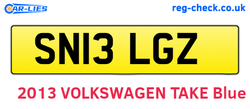 SN13LGZ are the vehicle registration plates.