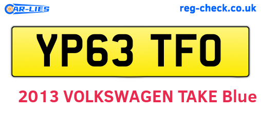 YP63TFO are the vehicle registration plates.