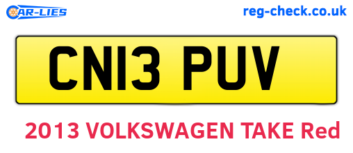 CN13PUV are the vehicle registration plates.