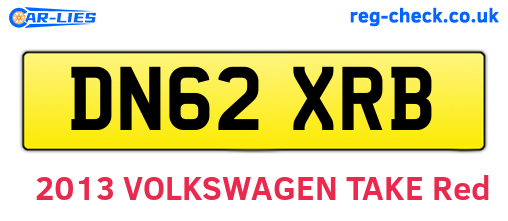 DN62XRB are the vehicle registration plates.