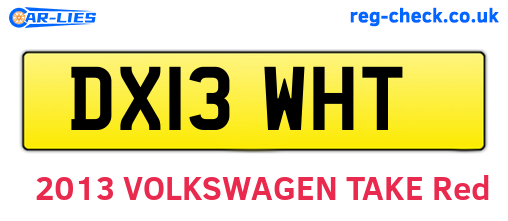 DX13WHT are the vehicle registration plates.
