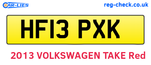 HF13PXK are the vehicle registration plates.