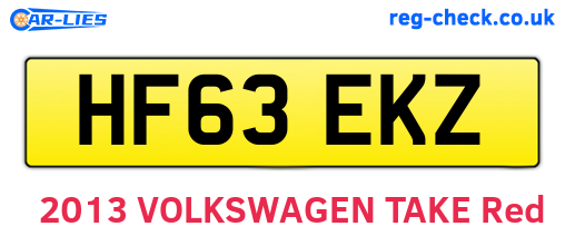 HF63EKZ are the vehicle registration plates.