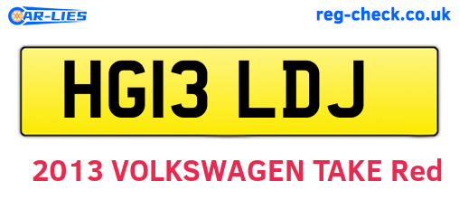 HG13LDJ are the vehicle registration plates.