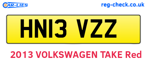 HN13VZZ are the vehicle registration plates.
