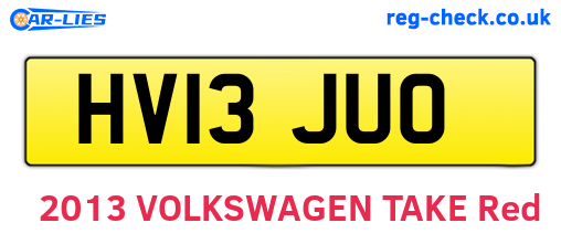 HV13JUO are the vehicle registration plates.