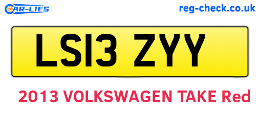 LS13ZYY are the vehicle registration plates.