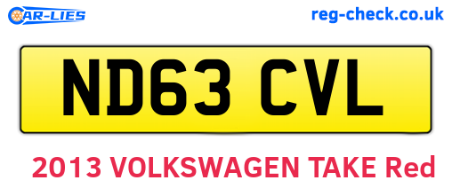 ND63CVL are the vehicle registration plates.