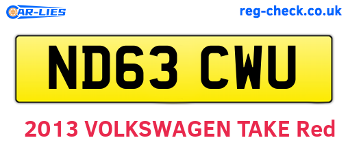 ND63CWU are the vehicle registration plates.