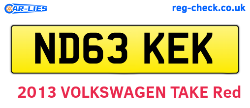 ND63KEK are the vehicle registration plates.