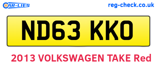 ND63KKO are the vehicle registration plates.