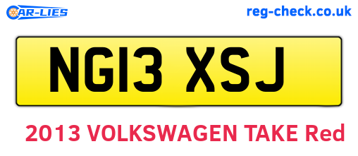 NG13XSJ are the vehicle registration plates.
