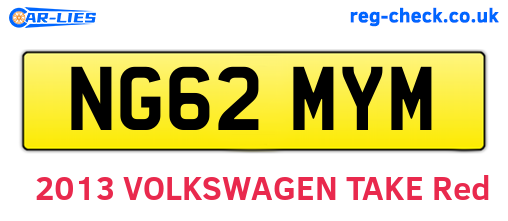 NG62MYM are the vehicle registration plates.