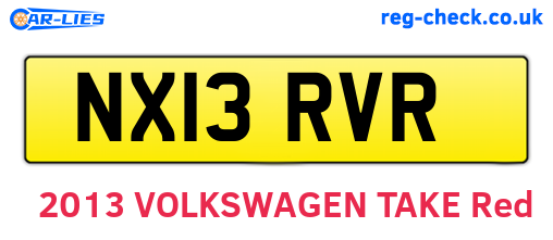 NX13RVR are the vehicle registration plates.