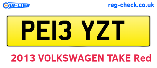 PE13YZT are the vehicle registration plates.