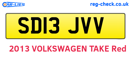 SD13JVV are the vehicle registration plates.