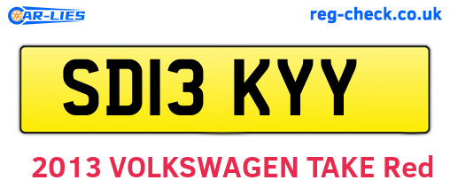 SD13KYY are the vehicle registration plates.