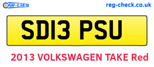 SD13PSU are the vehicle registration plates.