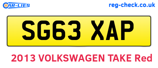 SG63XAP are the vehicle registration plates.