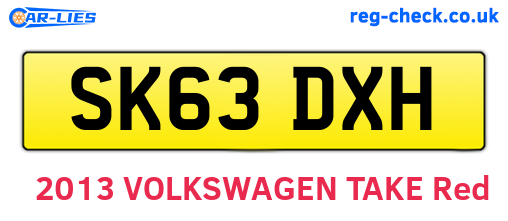 SK63DXH are the vehicle registration plates.