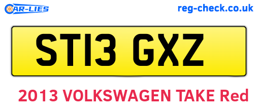 ST13GXZ are the vehicle registration plates.
